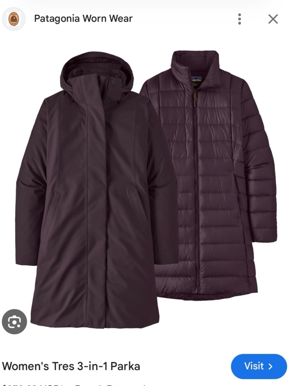 Patagonia Women’s Tres Down 3-In-1 Parka - Picture 8 of 8